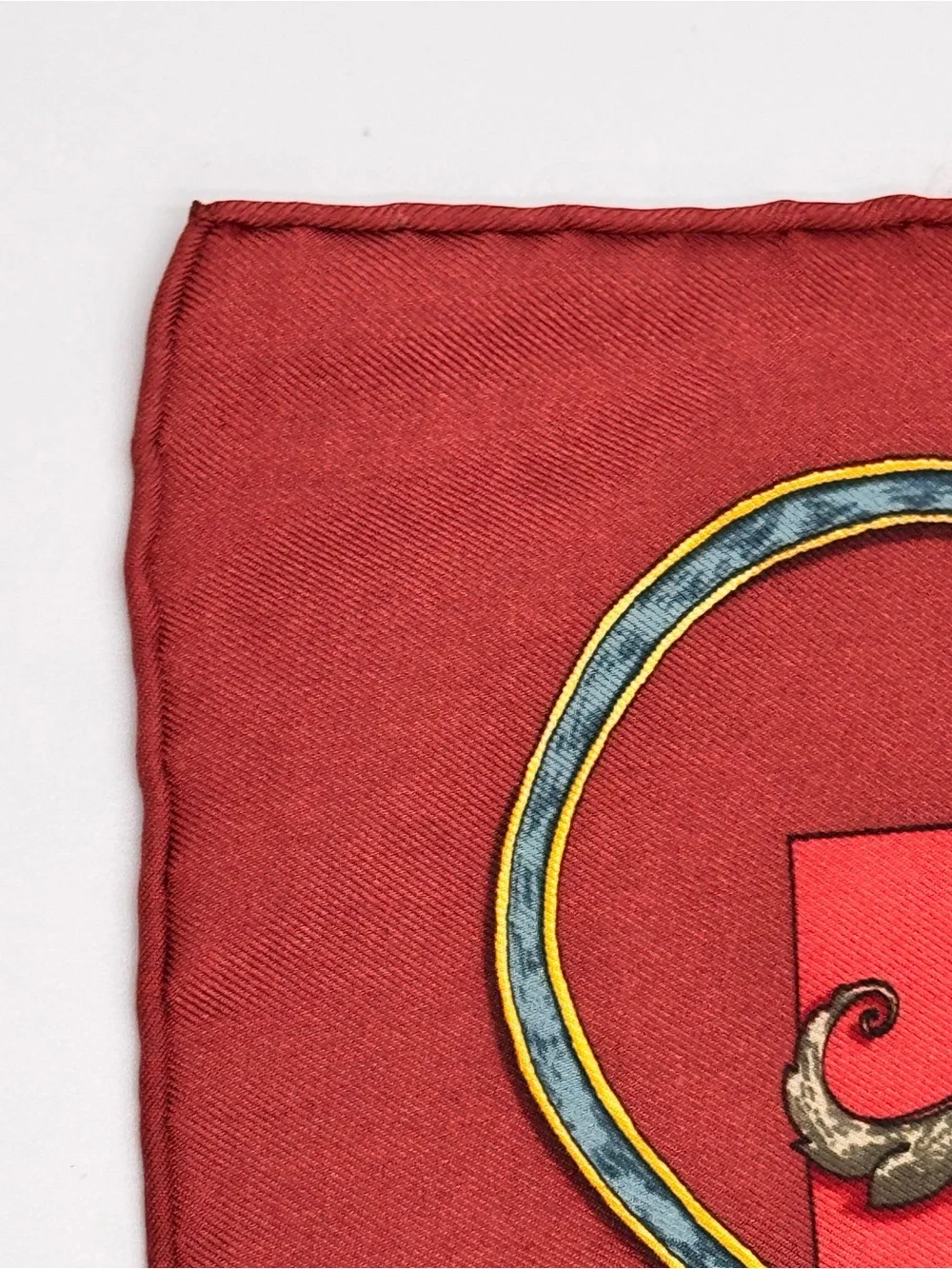 Authentic Hermès Mefsire Antoine de Plvvinel Carré 90 Silk Scarf Red Equestrian